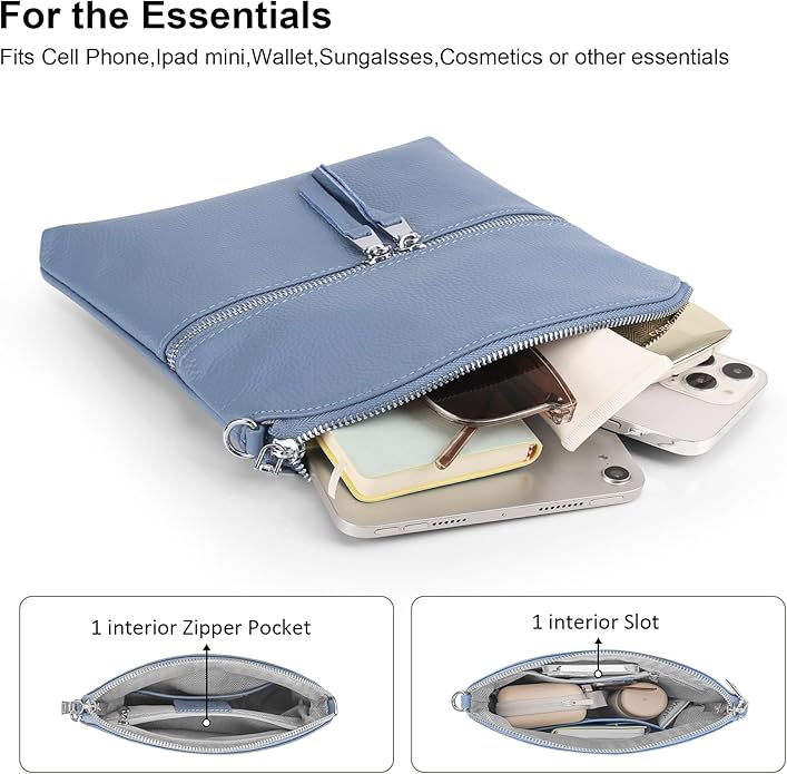 befen Genuine Leather Small Crossbody Purses for Women Travel Cross Body Bags Lightweight with Adjustable Shoulder Strap