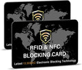 SaiTech IT 2 Pack RFID Blocking Card NFC Contactless Debit/Credit Card ATM Passport Protector ideal for Men & women slim with World map design perfectly fit in wallet(Black), White