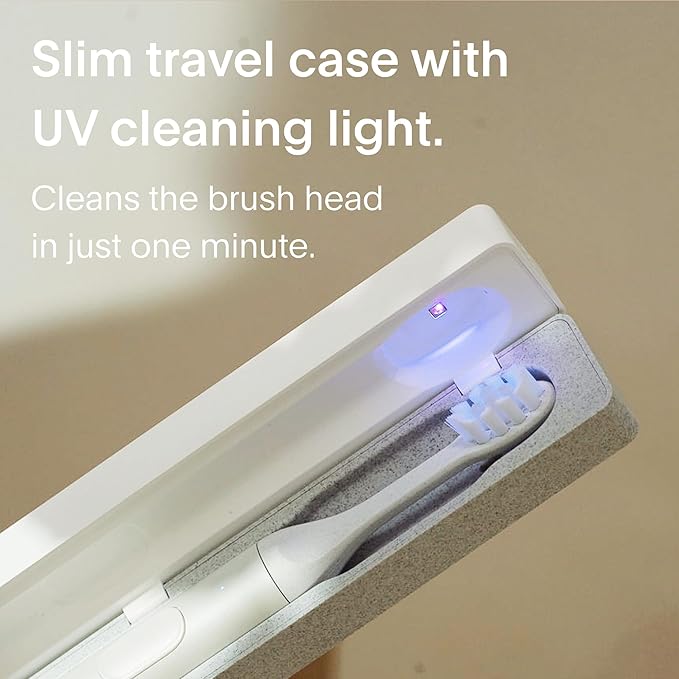 SURI Sonic Electric Toothbrush with UV Travel Case - 40-Day Battery- Designed in California - Electric Toothbrushes Adults - Slim Travel Tooth Brush