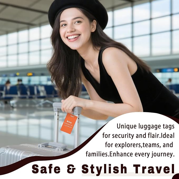 4PCS Personalized Luggage Tags for Travel Durable Aluminium Luggage Tags for Suitcases Custom Bag Tags for Backpacks Heavy Duty Personalized Name Tags for Birthday Gifts(Small,Red)