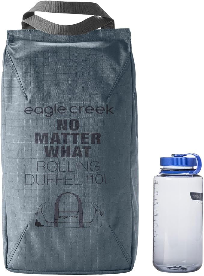 Eagle Creek No Matter What Rolling Duffel - Durable Rolling Bag for Travel - Adjustable Shoulder Strap - Heavy Duty Wheels - Lockable Zippers - Multiple Carry Options - 110L - Smoke