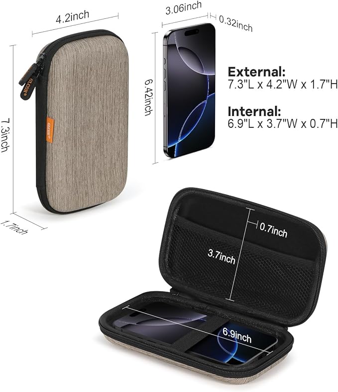 Hard Drive Case for Western Digital WD Elements My Passport/Samsung T9 Portable/Seagate Portable 1TB 2TB 4TB External Hard Drive/Game Drive for PS5 - Portable Hard Shell Travel Carrying Case