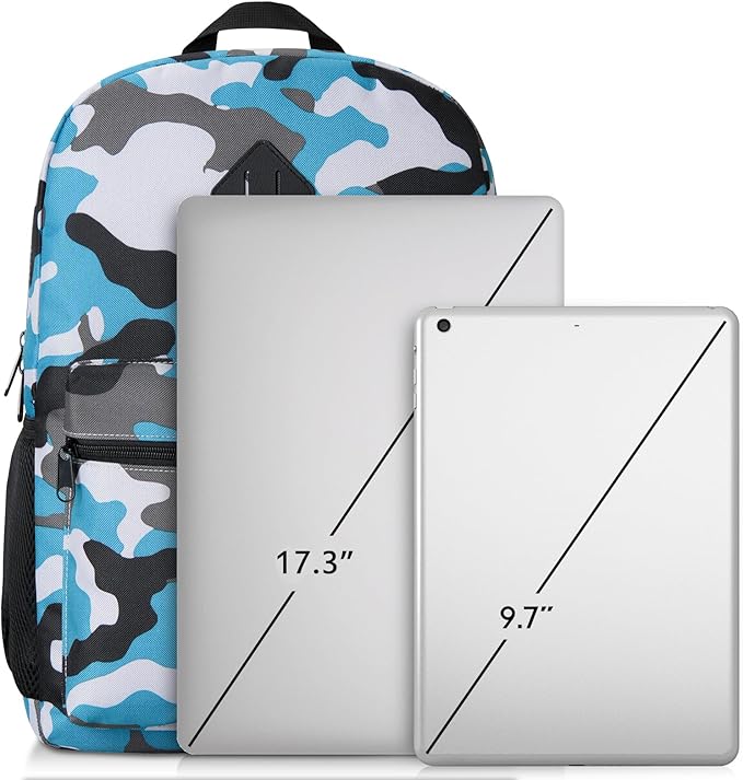 School Backpack,17.3 Inch Bookbag Men and Teen Boy School bag with USB Charging Port for High School College