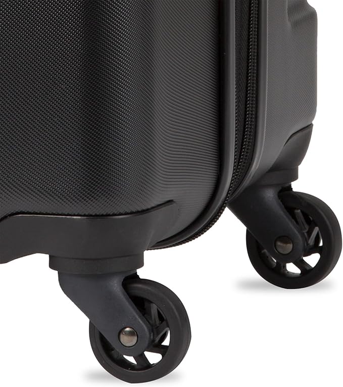 SwissGear 7366 Hardside Expandable Luggage with Spinner Wheels, Black, Checked-Medium 23-Inch