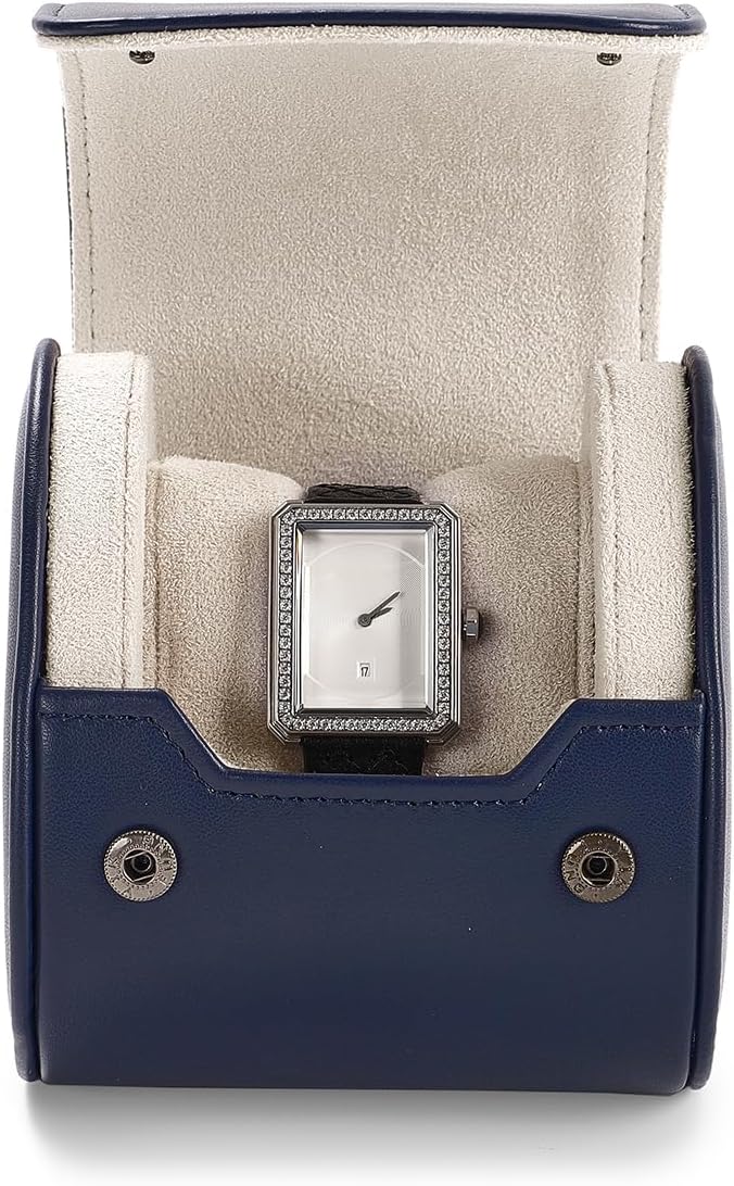 Oirlv Luxury Leather Watch Storage Case Watch Box for Mens Jewelry Organizer Case Jewelry Gift Box for Birthday Fathers Day Anniversary(1 slot, Royal Blue)