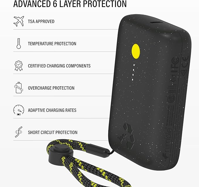 Nimble Champ Portable Charger, 10,000mAh Power Bank Fast Charging, 20W Dual USB-C Battery Pack with Cable, Travel Essential Power Bank for iPhone Laptops Galaxy Tablet Pixel iPad Macbook Kindle Airpod