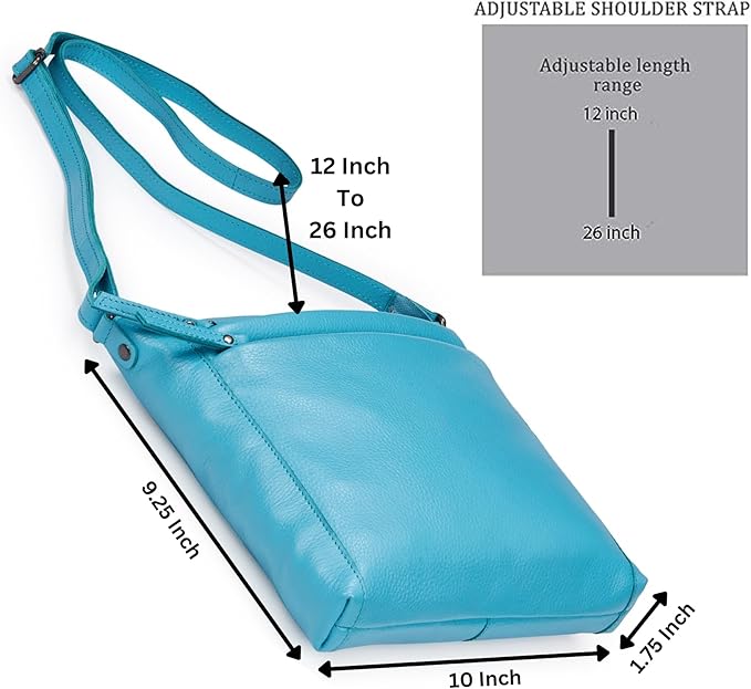 Small Soft Genuine Leather Crossbody Purse Women’s Sling Crossover Shoulder Travel Handbag with Triple Zipper