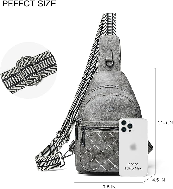 Sling Bag For Women Fanny Pack Crossbody Travel Shoulder Belt Bags Tote Backpack Purse Faux Leather