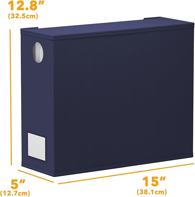 SpaceAid 12 Pack Bed Sheet Organizers and Storage, Foldable Linen Closet Organizer, Set Folder Keeper With Window XL (Queen & King Size) Bedding Container (Navy Blue)
