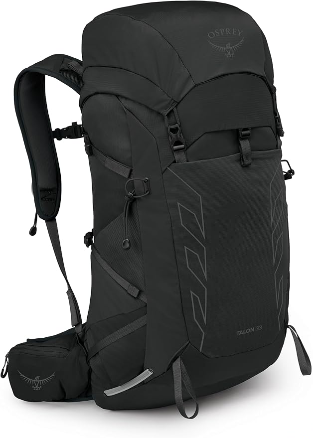 Osprey Talon 33L Men's Lightweight Hiking Backpack with Hipbelt, Black/Coal Grey