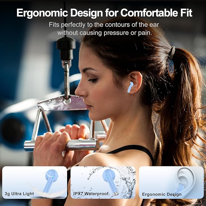 AI Translation Earbuds Real Time with Audio and Video Calls, 3-in-1 Language Translator Earbuds,164 Languages, 7 Translation Modes, 32H Buletooth 5.3 Headphones with Translating Device Blue