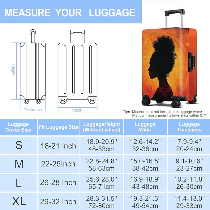 Luggage Cover Washable Suitcase Protector Anti-scratch Suitcase cover Fits 20-34 Inch Luggage (Girl-3, XL(32-34inch suitcase))