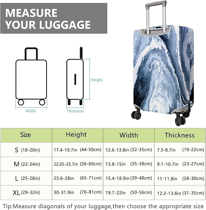 Travel Luggage Cover Suitcase Protector Fits 18-32 Inch Wheel Covers PatternedTravel Related Items Flower Luggage Protector Elastic S