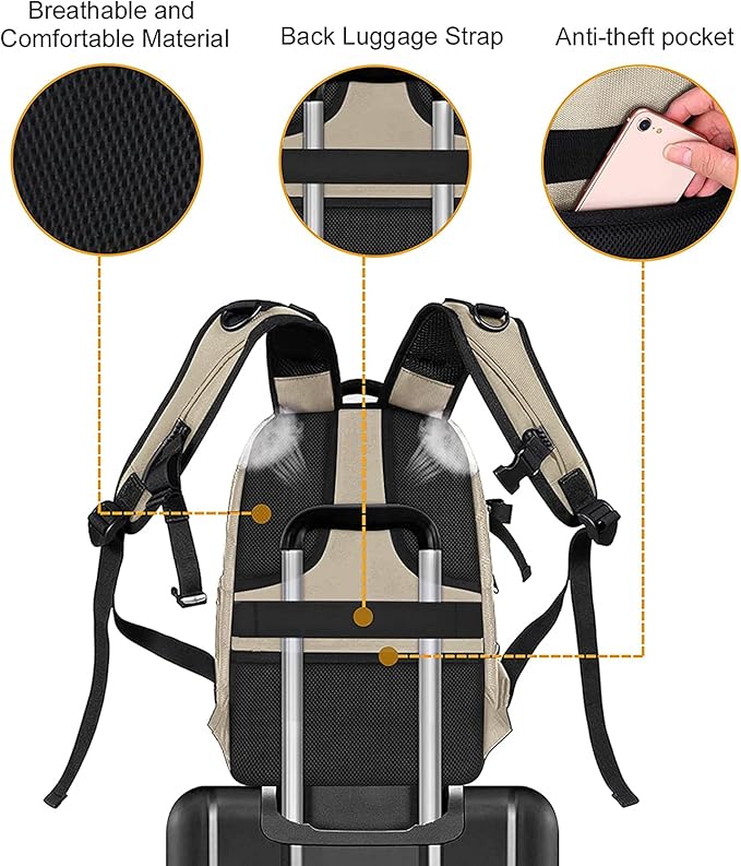 MOSISO Camera Backpack, DSLR/SLR/Mirrorless Photography Camera Bag 15-16 inch Waterproof Hardshell Case with Tripod Holder&Laptop Compartment Compatible with Canon/Nikon/Sony, Camel