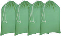 Urban Villa Laundry Bag Canvas|Dirty Clothes Travel Laundry Bag|Machine Washable|Reusable College Hostel Hamper Liner Bag for Garments Delicates Drawstring Closure 4 Pack Green Color|Size 28X36 Inches