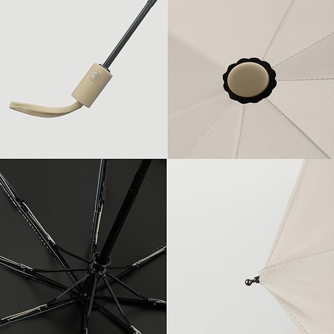 BAODINI Small UV Protection Travel Umbrella Compact for Rain and Sun UPF 50+ 41 inch Portable Umbrella for Women and Men