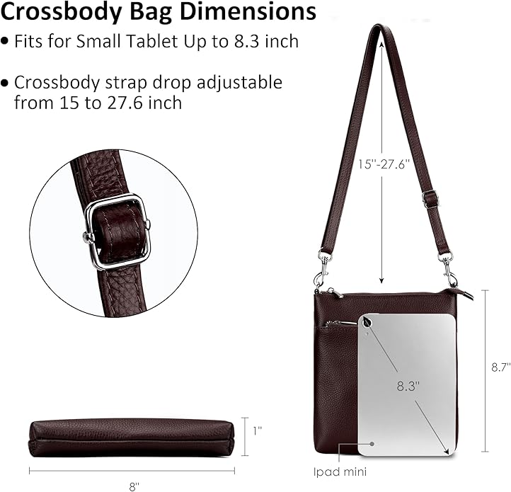 befen Genuine Leather Small Crossbody Purses for Women Travel Cross Body Bags Lightweight with Adjustable Shoulder Strap