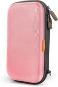 Shockproof Hard EVA Carrying Case for External Hard Drive, Samsung T9, Anker Power Bank, Cell Phone - Portable Small Electronic Accessories Organizer Zipper Kawaii Travel Pouch - Light Pink