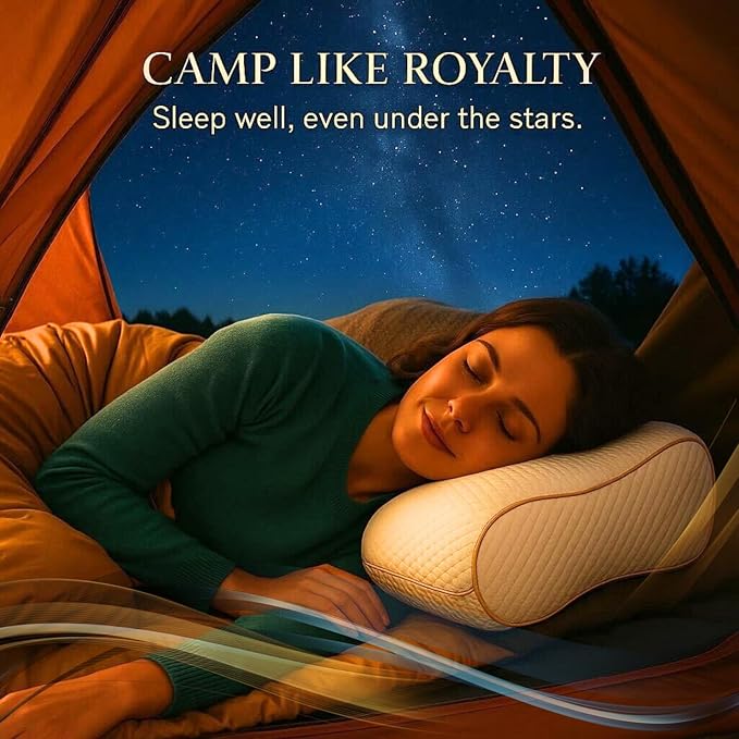Royal Therapy Travel Memory Foam Pillow, Camping, Cervical for Pain, Contour Pillow, Shoulder Pain, Neck Pain Pillow