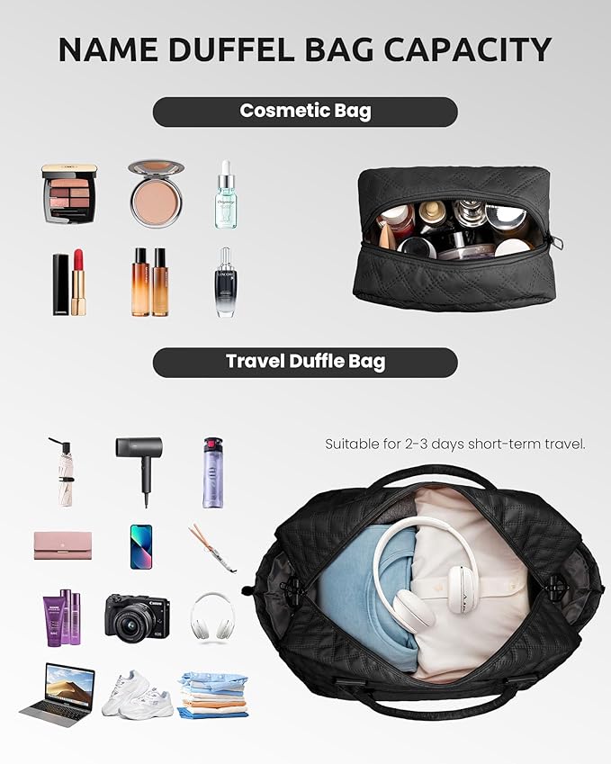 Gifts for Teen-Girls-Initial Duffle Bag with Shoe Compartment, Personalized Weekender Bag, Monogram Overnight Bag, Travel Bag with Makeup Bag，Birthday Gift Graduate Gifts for Her (Letter H)