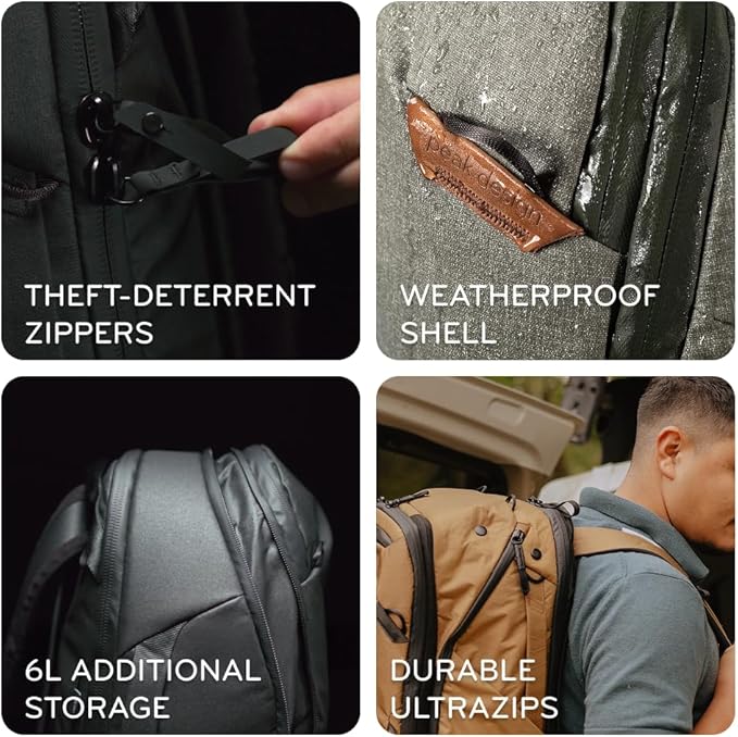 Peak Design Travel Backpack 45L, Eclipse, Expandable 35-45L Design, Rear and Top Access, Weatherproof Shell, Laptop Sleeve, Ideal for Travel or Everyday Carry, Versatile Backpack for Men and Women