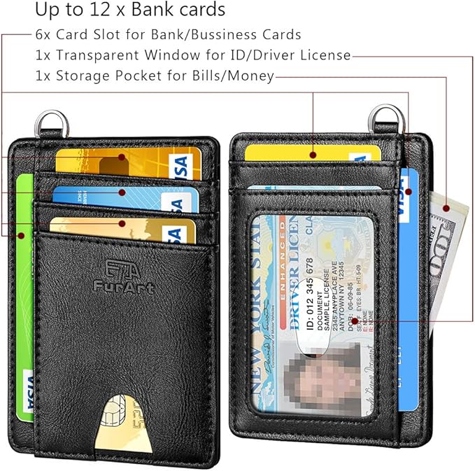 FurArt Slim Minimalist Wallet, Front Pocket Wallets, RFID Blocking, Credit Card Holder for Men & Women