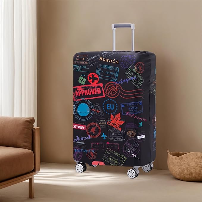 TRAVELKIN more than travel Luggage Cover Washable Suitcase Cover Protector Anti-scratch Suitcase cover Fits 18-32 Inch Luggage (S)