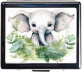 Silver Vintage Pill Box 7 Day Metal Pill Box with Mirror and 8 Compartments Cute Travel Pill Organizer for Purse (Elephant Baby)