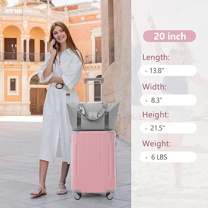 Merax Luggage Set 3 Piece, 20 Inch Carry on Spinner Suitcase with Corner Guards, Lightweight Durable, Airline Approved for Business or Weekend Travel