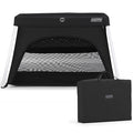 HARPPA Travel Crib with Comfy Mattress, Lightweight Portable Crib Requires No Assembly, Foldable Pack and Play for Baby and Toddlers, Compact Play Yard with Bed,Black