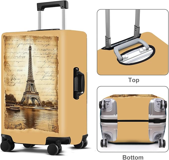 Luggage Cover Washable Suitcase Protector Anti-scratch Suitcase cover Fits 20-34 Inch Luggage (Tower-3, M(24-26inch suitcase))