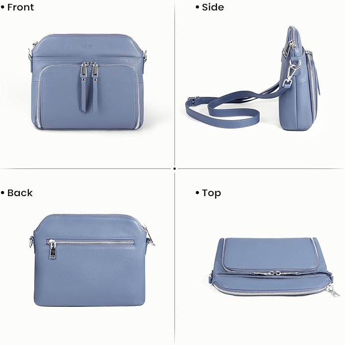 befen Genuine Leather Crossbody Purses for Women, Women's Small Crossbody Shoulder Bag with Built in RFID Wallet