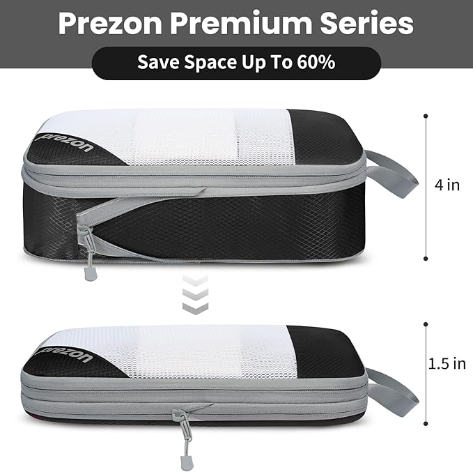 8 Set/6 Set/4 Set Compression Packing Cubes for Travel, Lightweight Vacation Travel Essentials, Travel Accessories for Suitcase Organizer Bags Set, Durable Luggage Organizer