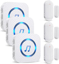 SanJie Door Chime, Door Open Contact Sensor Alarm with 500 FT Range,55 Chimes 5 Adjustable Volume for Business/Store/Home/Office When Entering 3 Sensors + 1 Receiver