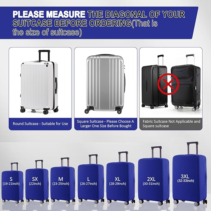 Travel Luggage Cover - Scratch-Resistant Fit 19-31 Inch, Red, 3XL (32-33inch)
