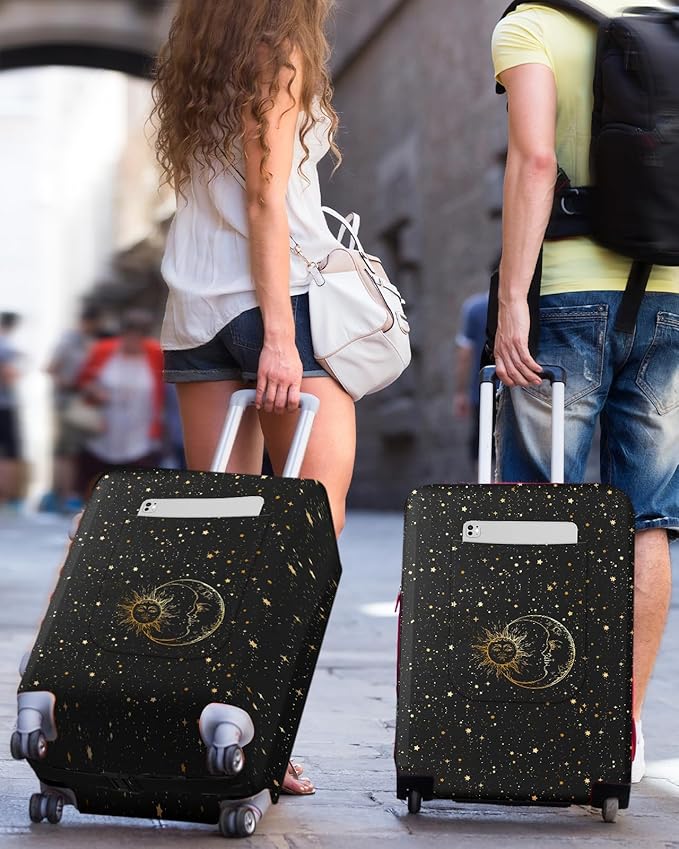 Slohif Luggage Cover for Suitcase Tsa Approved Protector - Luggage Sleeve Large Suit Case Cover Travel Stretch Baggage Case Protective Washable Fit 28-30 Inch Sun L
