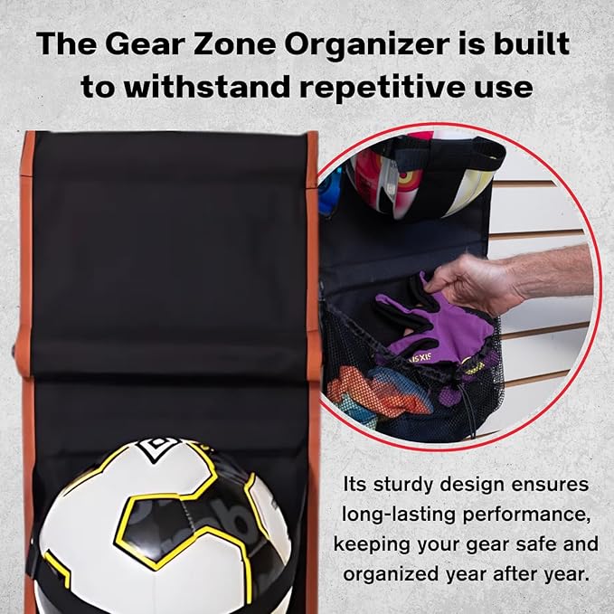 Vintage Hanging Sports Equipment Organizer | Limited Stock | Multi-Purpose Garage Sports Ball Storage | For Basketball Football Volleyball Tennis Soccer Biking | Toy Storage | Includes Hook & Pump