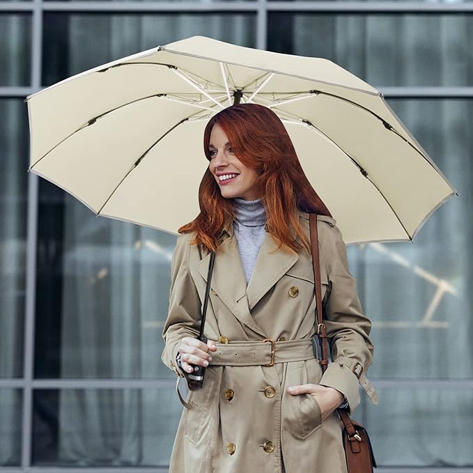Lejorain Inside Out Umbrella Folding - Inverted LED Umbrellas Automatic Open and Close - Women Rain Umbrella Reverse Folding
