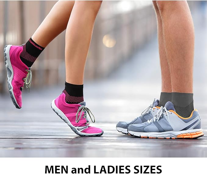 TechWare Pro Plantar Fasciitis Socks – Cushion Ankle Compression Socks Women & Men. Achilles Tendonitis Brace & Arch Support