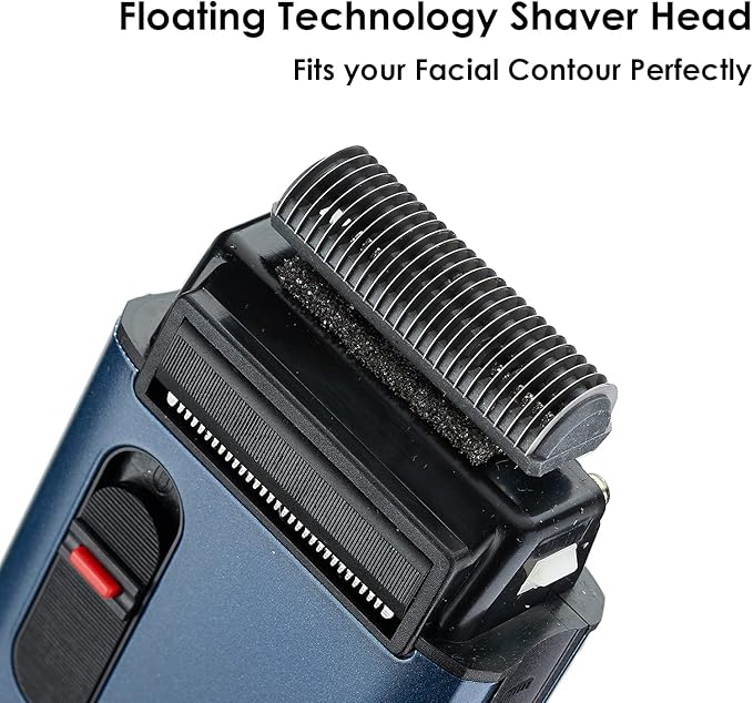 Retro Electric Razor for Men, Rechargeable Mens Gold Foil Shavers,Travel Electric Shavers for Men(Blue)