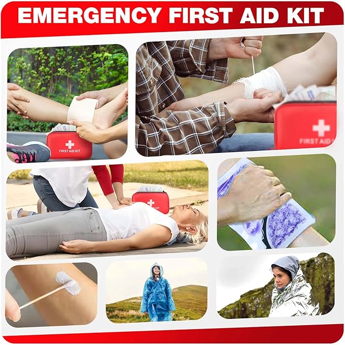 First Aid Kit 194 Piece Emergency Kits for Hiking Camping Trauma Kit for Boat Vehicle Compact Aid Kit for for Home Car Travel Outdoor Survival