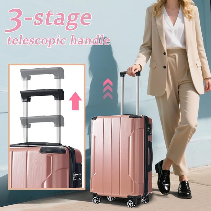 Merax 28 Inch Expandable Checked Luggage, Hardshell ABS Large Suitcase with Spinner Wheels, TSA Lock, Lightweight Travel Suitcase for Long Trips and Vacations