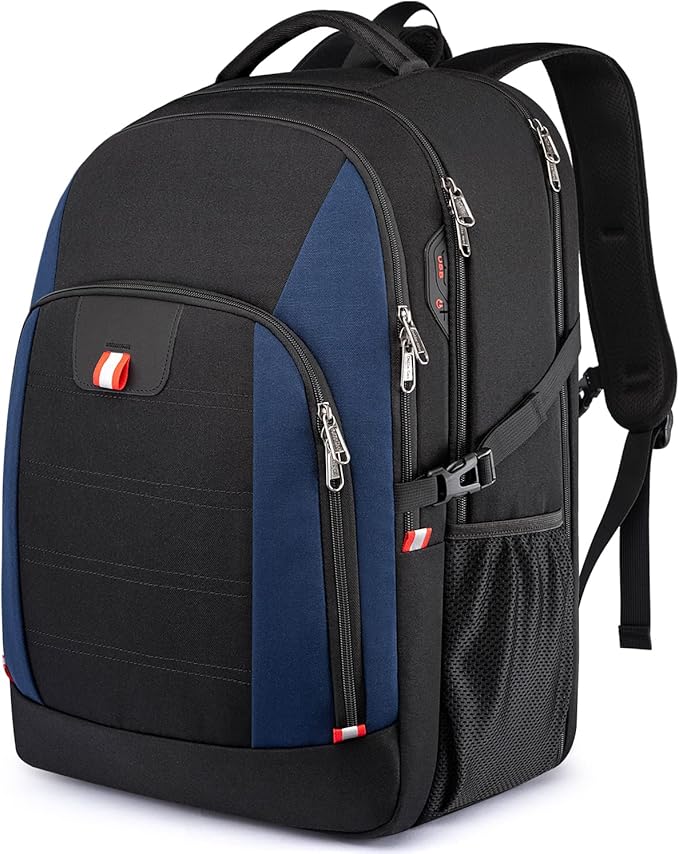 Travel Laptop Backpack, 18.4 inch Extra Large Backpack for Men and Women, 45L Capacity Business Computer Back Pack (Black Blue, 18.4 Inch)