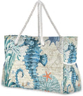 senya Large Beach Bags Totes Canvas Tote Shoulder Bag Soft Wave Water Resistant Bags for Gym Travel Daily Ocean
