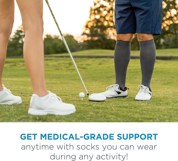 Medical Grade Compression Socks for Men & Women 15-20 mmHg by OrthoSleeve (Blue w/Stripes, X-Large)