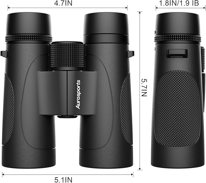 12x42 Binoculars for Adults High Powered: Waterproof HD Bird Binoculars - Large View Easy Focus with Clear Low Light Vision for Hunting Hiking Bird Watching Travel Cruise Black