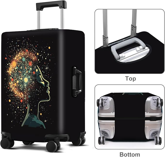 Luggage Cover Washable Suitcase Protector Anti-scratch Suitcase cover Fits 20-34 Inch Luggage (Girl-7, M(24-26inch suitcase))