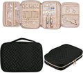 SFYBYHEART Travel Jewelry Organizer Case, Jewelry Travel Bags for Women, Large Capacity Travel Jewelry Case for Tangle-Free Earrings, Necklaces, Rings Storage, Travel Accessories, Black