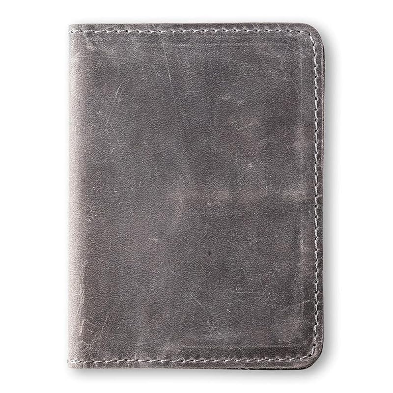 PEGAI Standard Full Grain Crazy Horse Leather Passport Holder | Custom Travel Passport Cover & Organizer | Handcrafted Leather Passport Wallet for Men and Women | Pike (Rock)
