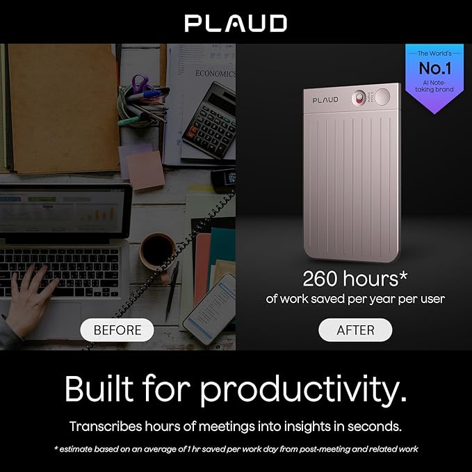 AI Voice Recorder, Note Voice Recorder w/Case, App Control, Transcribe & Summarize with AI Technology, Support 112 Languages, 64GB Memory, Audio Recorder for Lecture, Meeting, Call, Interview
